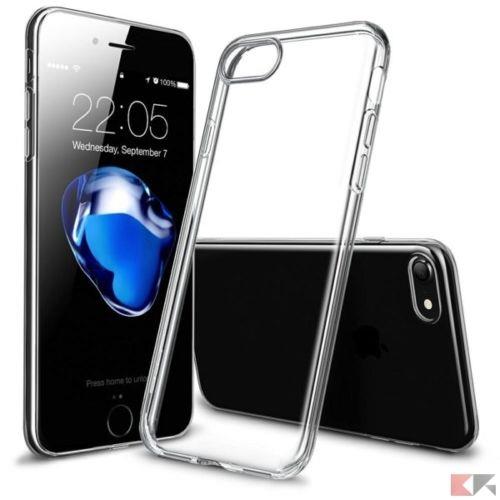 TECNOSHOP Custodia cover per iPhone 7 Plus Home in silicone trasparente